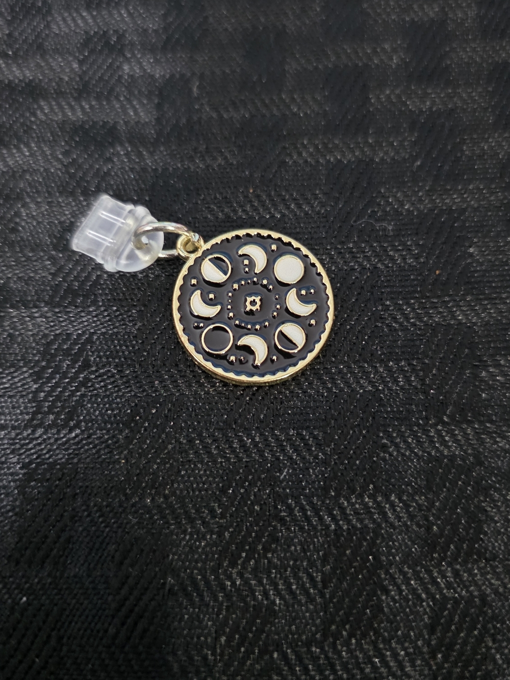 Black and Gold Phone Charm Accessory - Celestial Moon TYPE C DUST Cover